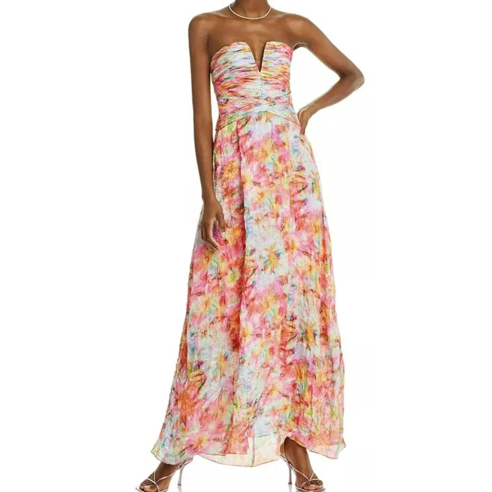 Ramy Brook Sierra Tie Dye Strapless Gown Size 2 New - Picture 2 of 7